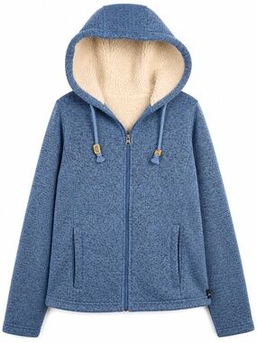 Rustic Ridge Sherpa Lined Zip Hoodie Jacket Blue Size L Cozy Warm